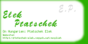 elek ptatschek business card